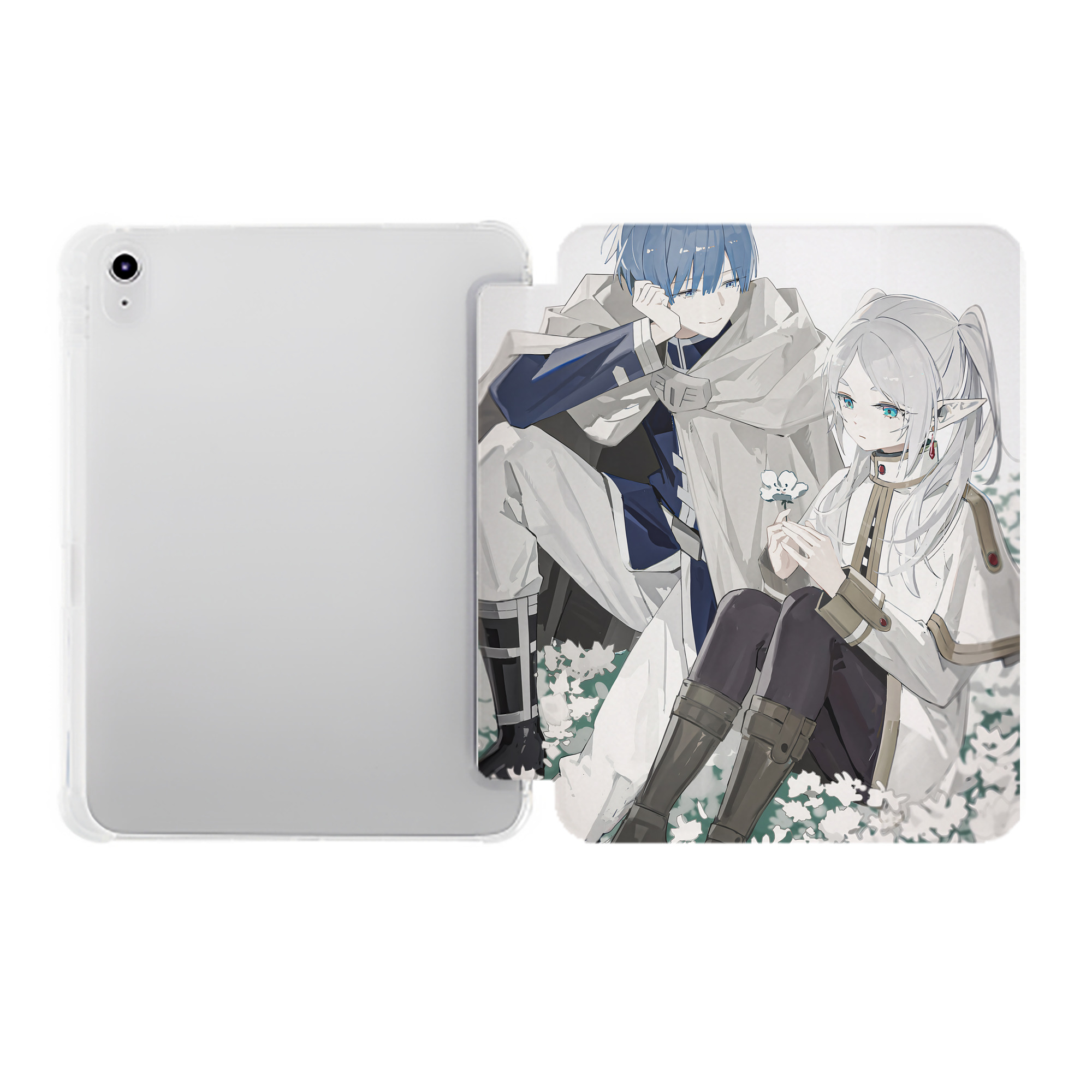 （画像用） 葬送のフリーレン Frieren IPad ケース ペン収納付き 三つ折りスタンド PUレザー×シリコン 対応機種9.5/10.5/10.9インチ